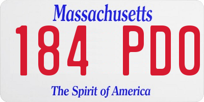 MA license plate 184PD0