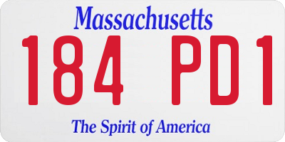 MA license plate 184PD1
