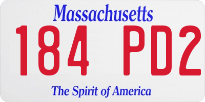 MA license plate 184PD2