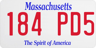 MA license plate 184PD5