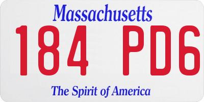 MA license plate 184PD6