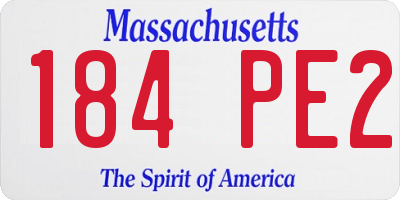 MA license plate 184PE2