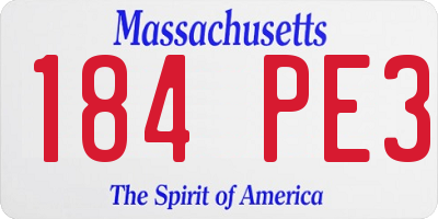MA license plate 184PE3