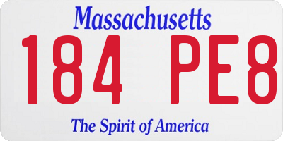 MA license plate 184PE8