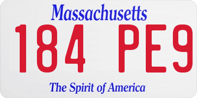 MA license plate 184PE9