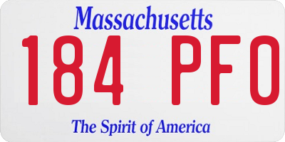 MA license plate 184PF0