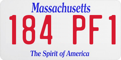 MA license plate 184PF1