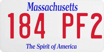 MA license plate 184PF2