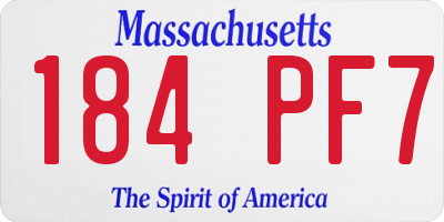 MA license plate 184PF7