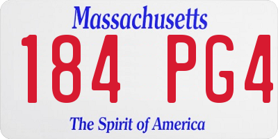 MA license plate 184PG4