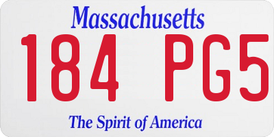 MA license plate 184PG5