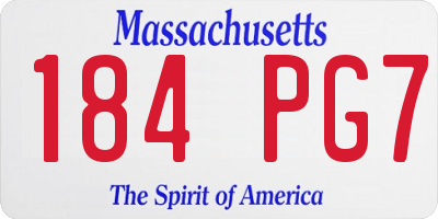 MA license plate 184PG7