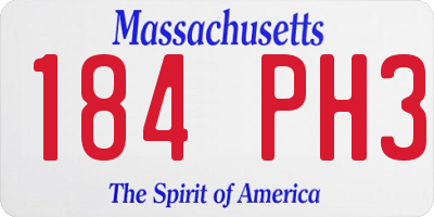 MA license plate 184PH3