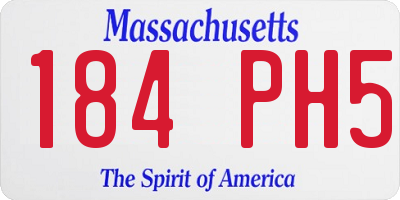 MA license plate 184PH5