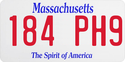MA license plate 184PH9
