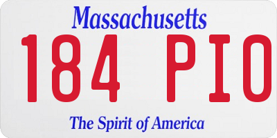 MA license plate 184PI0