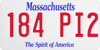 MA license plate 184PI2
