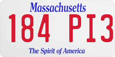 MA license plate 184PI3