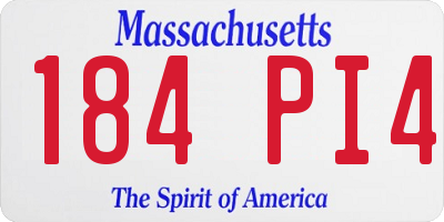 MA license plate 184PI4
