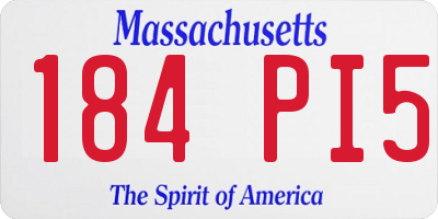MA license plate 184PI5