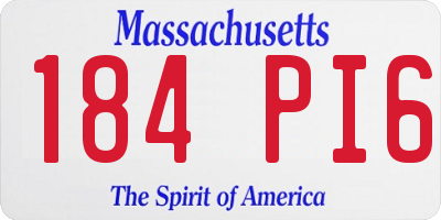 MA license plate 184PI6