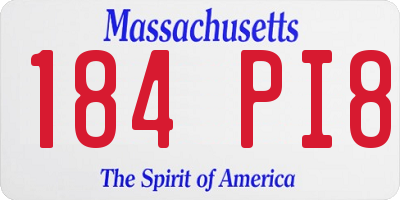 MA license plate 184PI8
