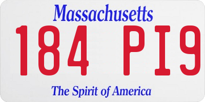 MA license plate 184PI9