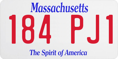 MA license plate 184PJ1