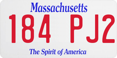 MA license plate 184PJ2