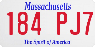 MA license plate 184PJ7