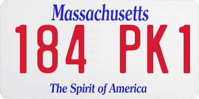 MA license plate 184PK1