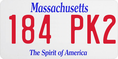 MA license plate 184PK2
