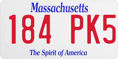 MA license plate 184PK5