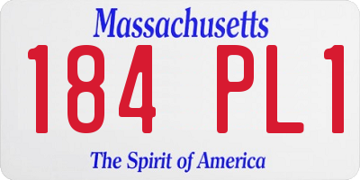 MA license plate 184PL1
