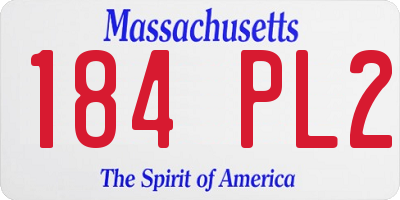 MA license plate 184PL2