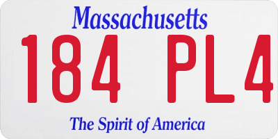 MA license plate 184PL4