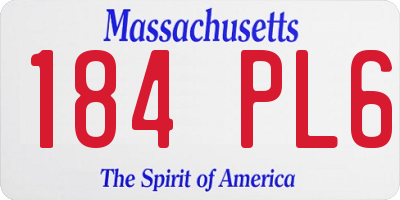 MA license plate 184PL6