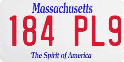 MA license plate 184PL9