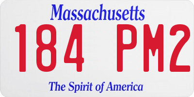 MA license plate 184PM2