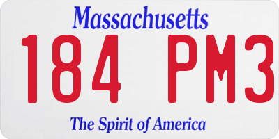 MA license plate 184PM3