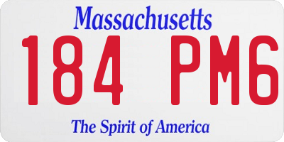 MA license plate 184PM6