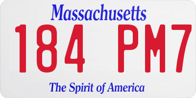 MA license plate 184PM7