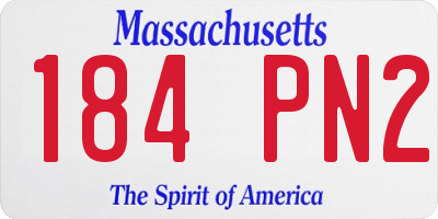 MA license plate 184PN2