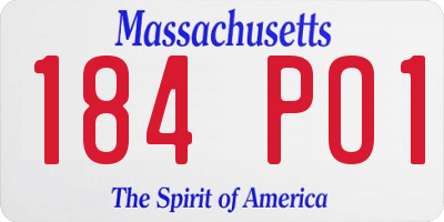 MA license plate 184PO1