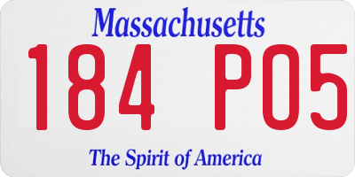 MA license plate 184PO5