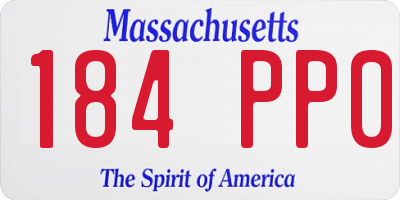 MA license plate 184PP0