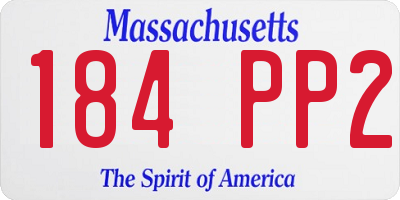 MA license plate 184PP2