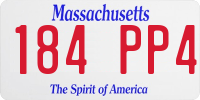 MA license plate 184PP4