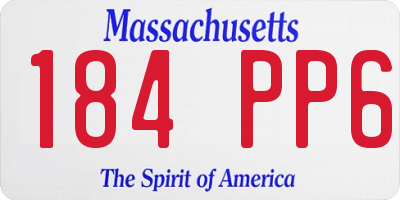 MA license plate 184PP6