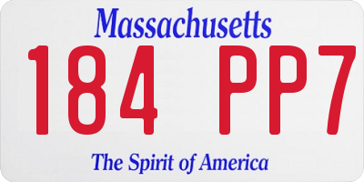 MA license plate 184PP7
